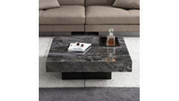 High end simple stainless steel storage tray Square marble coffee table1