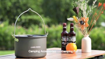 Camel 4-6 People  Aluminum Alloy Camping Pot Large Capacity Portable Camping Cookware1