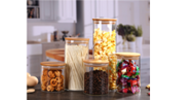 Wholesale High Borosilicate Spice Food Glass Storage Jar Storage Container Bottle With Bamboo Lid1