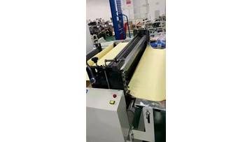 Flying Man brand all-in-one automatic reflective film roll to sheet cutting machine.mp4