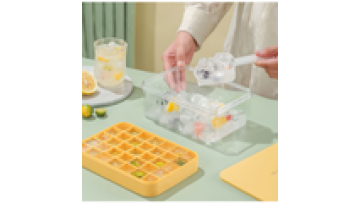 New design Silicone ice lattice mold home ice box with cover set large capacity silicone double pressed ice storage box1