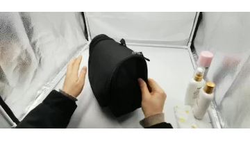 Black fabric hanging makeup travel toiletry bag cosmetic storage bag1