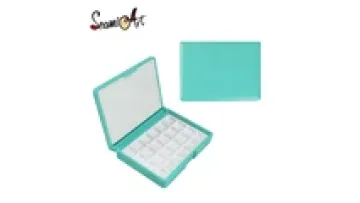 new design light blue small plastic portable subpackage painting box half pans for Watercolor Acrylic Gouache Paint1