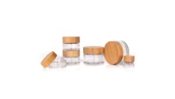 custom 10g 20g 30g 50g Bamboo Body Butter face cream frosted bamboo cosmetic Glass Jars With Lid1
