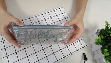 Wholesale stationary custom transparent PVC pencil case