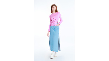   A-line Mid-length Denim Skirt