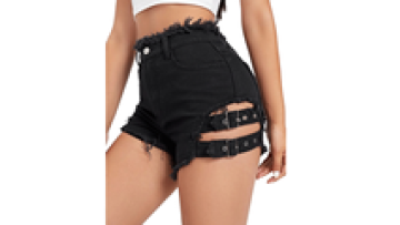 American Apparel Ladies Sexy Hole Plain Scrunch Butt Denim Shorts with Zipper1