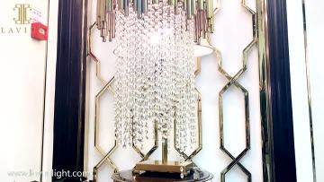 Lavius gold copper brass crystal chandelier