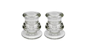 Glass taper candle holders