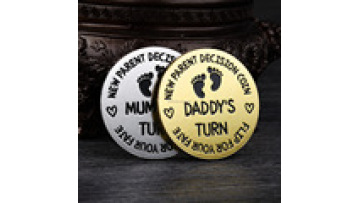 Custom metal challenge coin engraved newborn commemorative gold and silver coins1