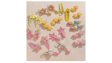 Colorful five pointed star hairpin