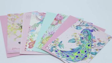 China Style Handmade Beautiful Peafowl Luxury Diamond Cards, Thank You Greeting Cards1