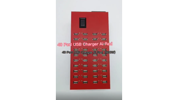40 Port USB Charger Al Red