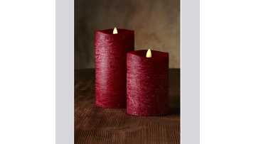 Water ripple surface dancing flame led flameless pillar candles