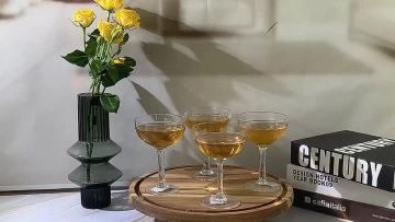 etched champagne coupe glass set