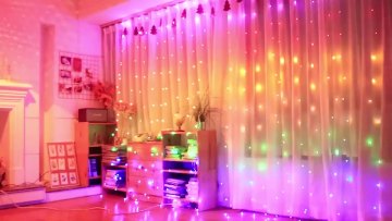 1.5X2M 3x2M Rainbow Led String Garland Fairy Icicle Curtain Light for Christmas Party Holiday Wedding Event Night Room Decor1