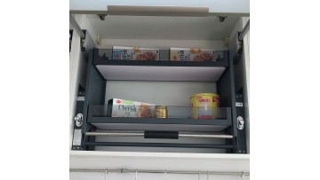 Adjustable Basket storage kitchen Pull Down Shelves Cabinet Elevator Basket With Glass1