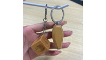 Custom DIY Gifts Handmade Keychain Wooden Key Tag with Split Ring Key Chain1