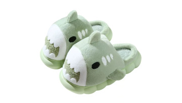 Plush shark home autumn and winter warm slippers