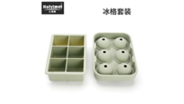Silicone Set of 2 Sphere Ice Ball Maker with Lid and Large Square Ice Cube Molds for Whiskey Reusable1