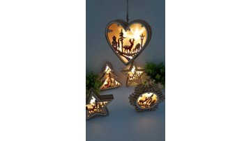 LED Halloween wood lantern candlestick lamp night light snowman decoration night light desktop  Christmas ornaments1