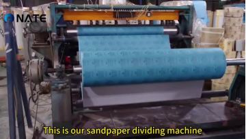 Sand paper roll cutting