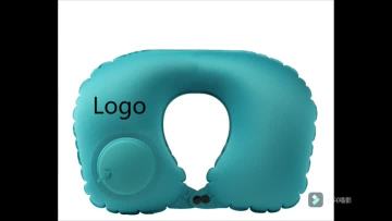 U-shaped inflatable travel pillow