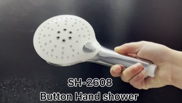 Outdoor shower chrome and white ABS 3 functions settings button press control hand shower1