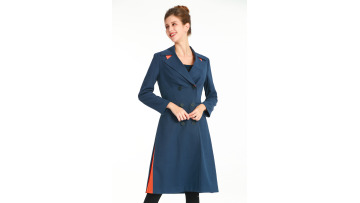   Suit-style Long Sleeve Trench Coat