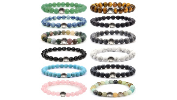 SB1660 Stone Beads Dog Paw Bracelets