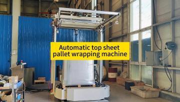 Automatic top sheet pallet wrapping machine