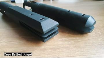 Black spray plastic long glass clip