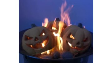 Video of halloween fireplace Log