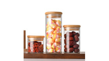 Customized Size High Borosilicate Sealed Glass Food Storage Jars with Bamboo Lid1