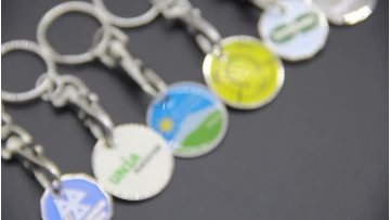 Trolley coin keychains