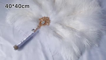 Bridal Bouquet Lvory Gatsby 1920s Art Decoration Wedding Ostrich Big Alternative Feather Fan1