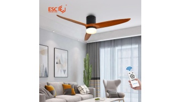 Ceiling fan with wood blade and remote