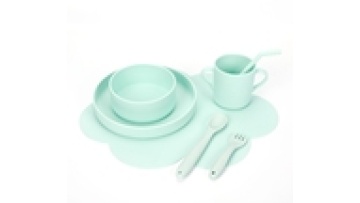 Bpa free food grade Strong Suction Bowl Spoon Plate Set Feeding Baby Silicone tableware set1