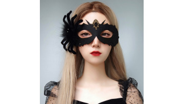 Halloween Black Spider Death Mask
