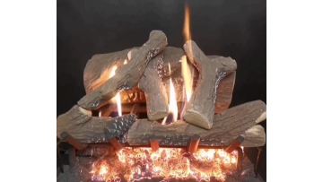Video of firepit ceramic logs