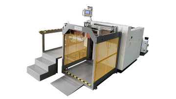 automatic sheeting machine with auto platform stacking