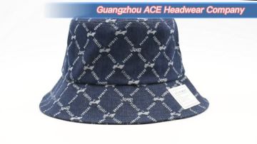 Outdoor Denim Bucket Hat with Woven Label