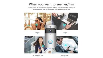 Black Waterproof Wireless Smart Wifi Video Door Bell For Home Apartment Use Support Tuya APP1