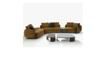 Modern style italy design wool fabric 7 seater sofa sets with coffee table curved living room sofas1