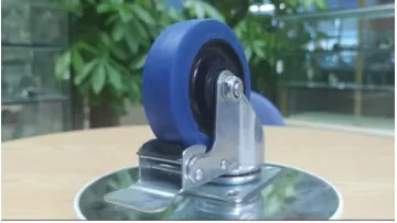 8 Inch Heavy Duty Caster Wheels in Blue Color with Side Brake1