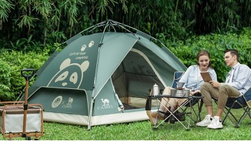 Camel 3-4 Persons Panda Folding Camping Tent Double Layers Portable Glamping  Picnic Automatic Tents1