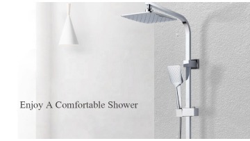 Leelongs Luxury Bathroom Stainless Steel Rainfall Square Shower Column with Stainless Steel Shower Head1