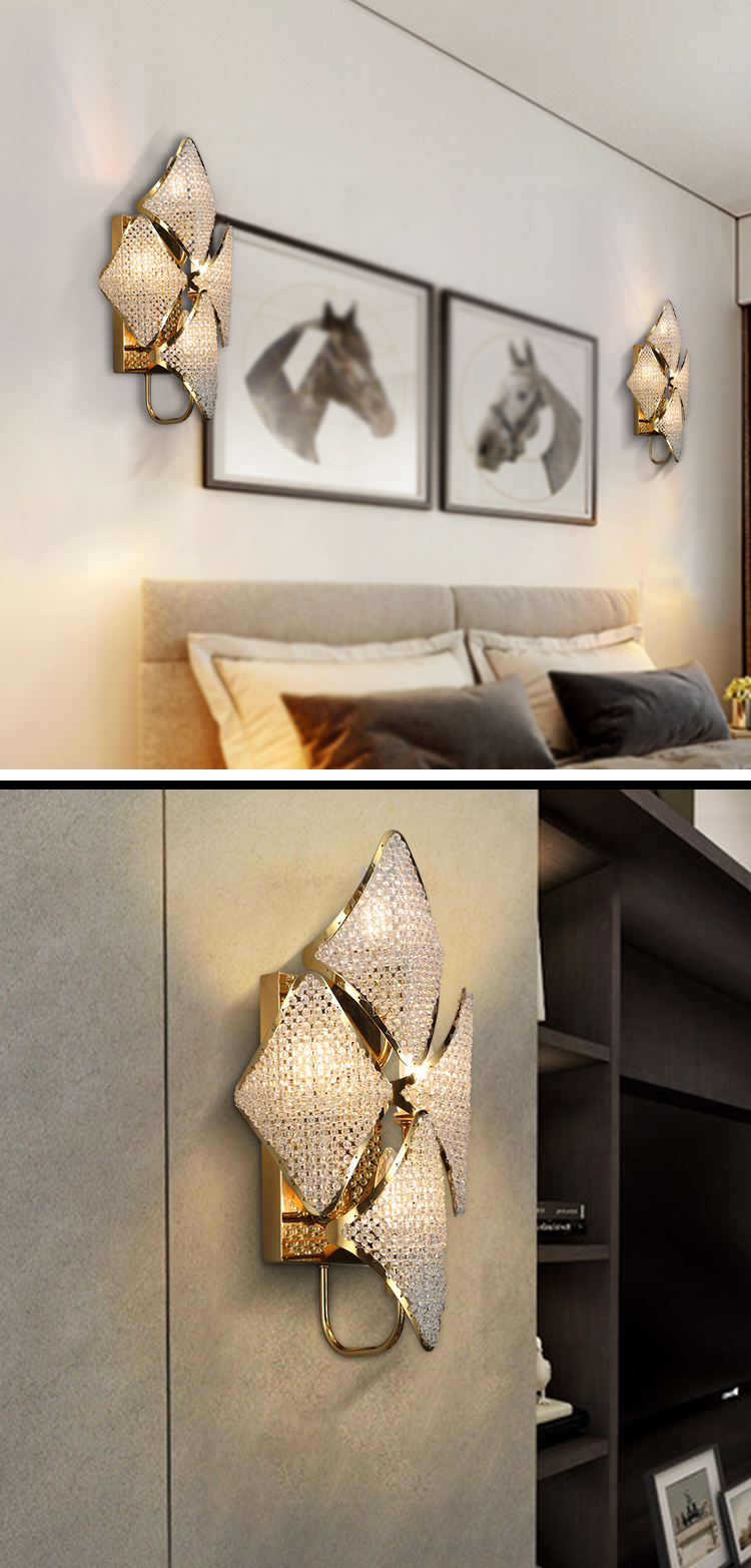 G-Lights Energy Saving Indoor Decorative Bedroom Bedside Led Crystal Wall Lamp