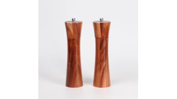 Natural Acacia Wood Pepper Mill Stainless Steel Wooden Salt And Pepper Grinder Customized Spice Grinder Set1