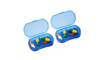 AM & PM Mini Pill Box pill container with 2 slots 